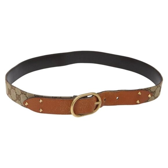 GUCCI GG Canvas Belt 35.8"""" Beige 121290 Auth - Picture 1 of 10